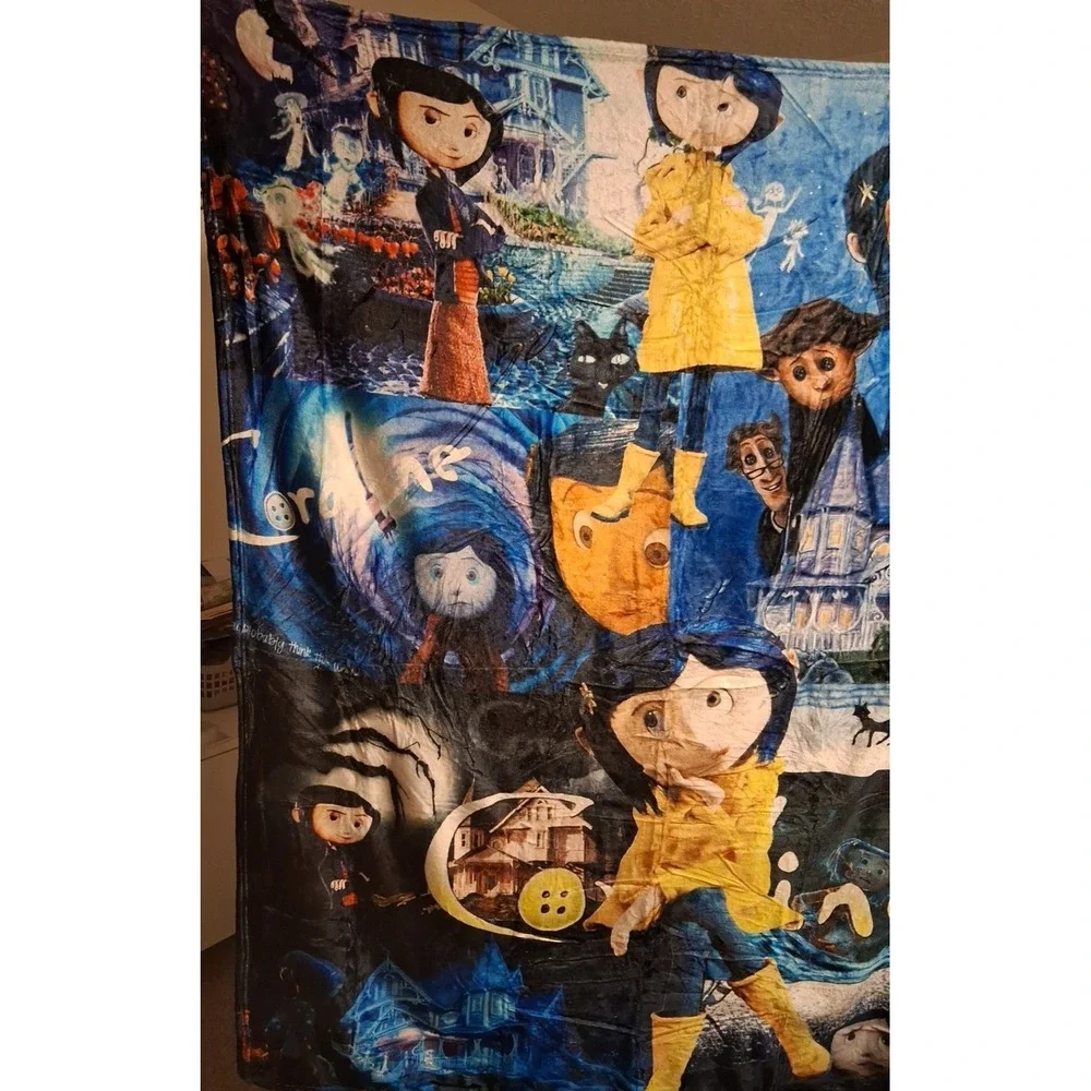 Coraline Themed 50x60 Inch Throw Blanket Cover Soft Bedding Gift, Wall Decor